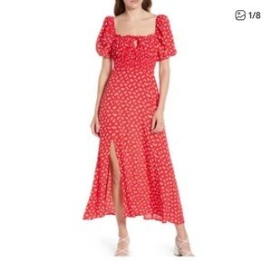 & Other Stories Vibrant Red Patterned Dress